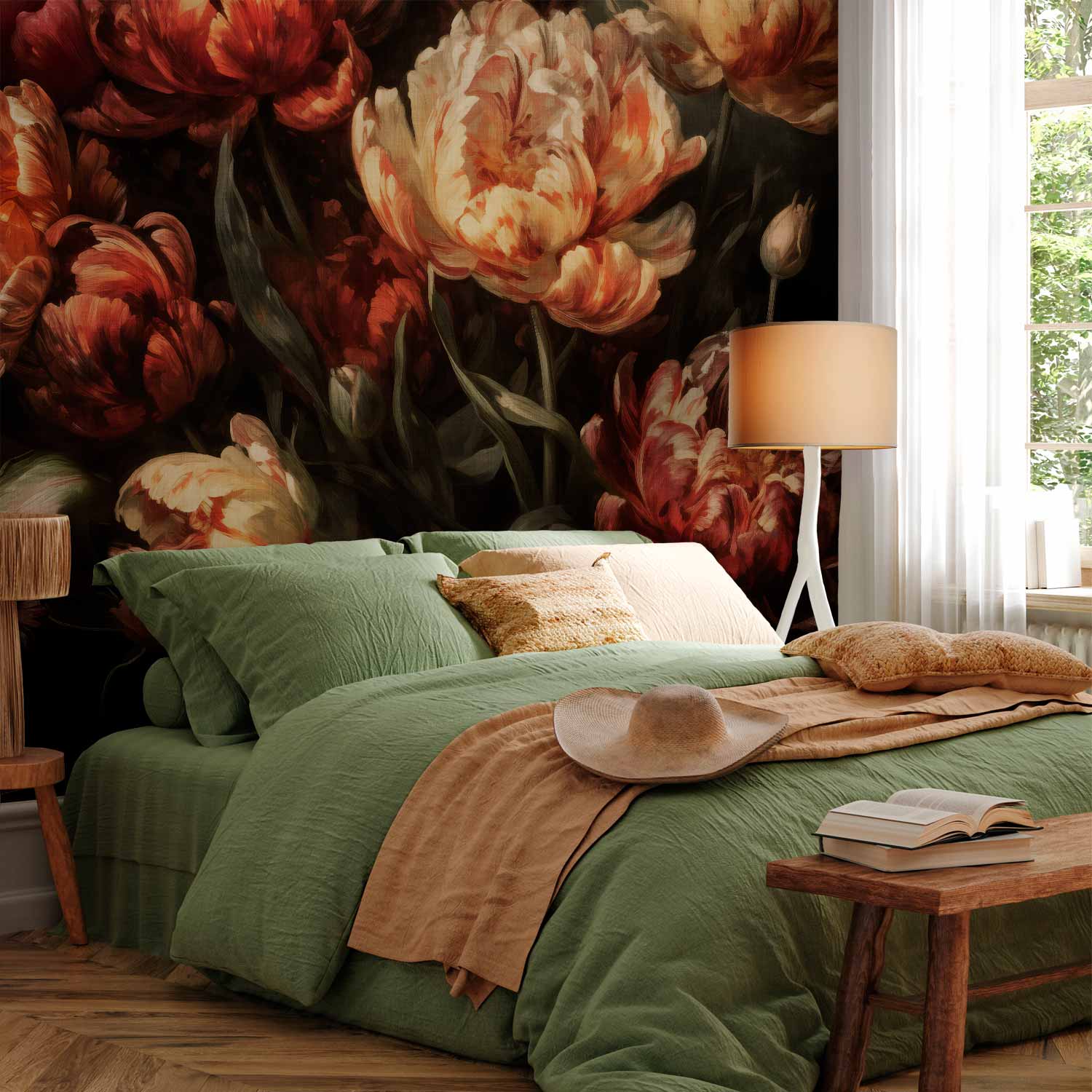 Premium Floral Wall Mural - Blooming Tulips