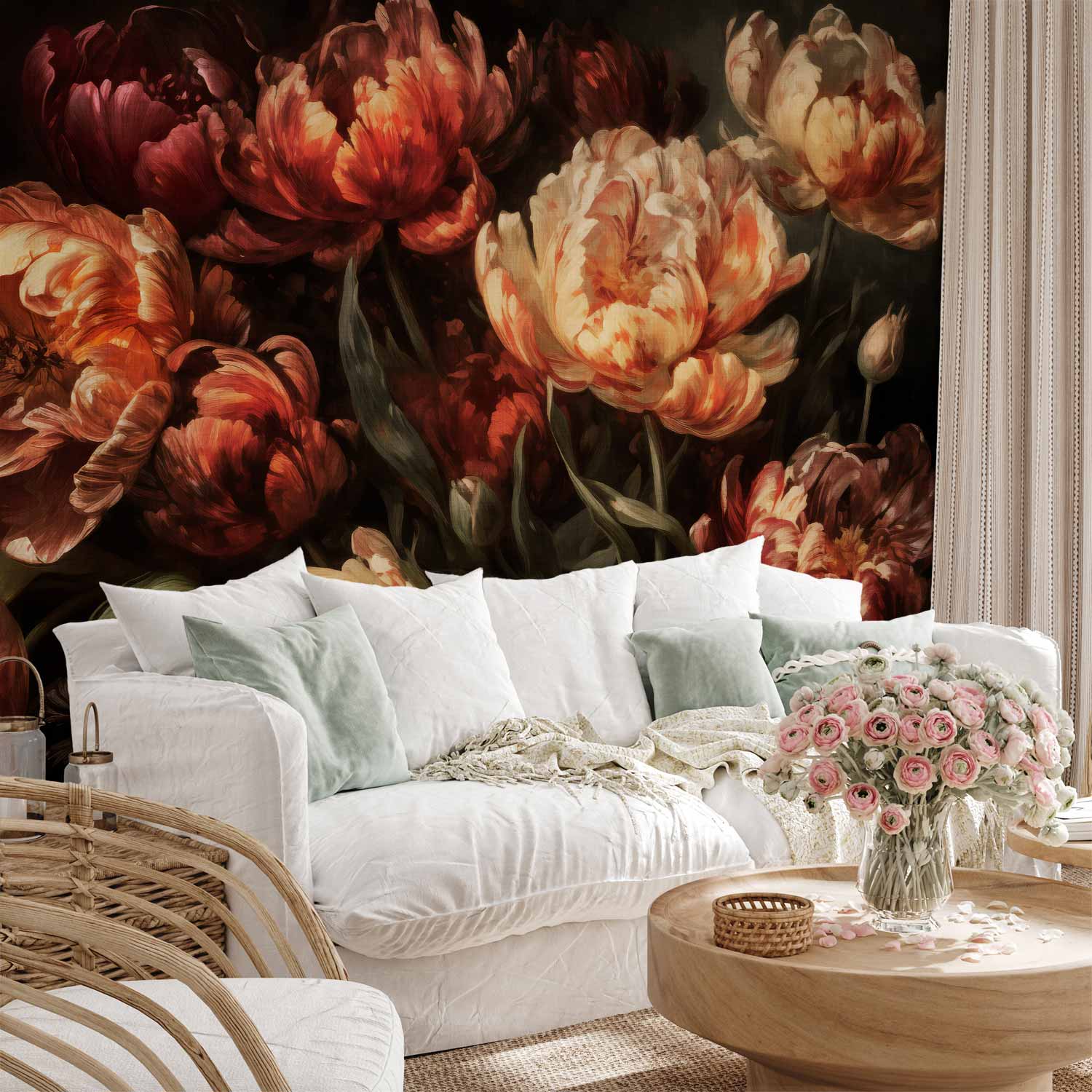 Premium Floral Wall Mural - Blooming Tulips
