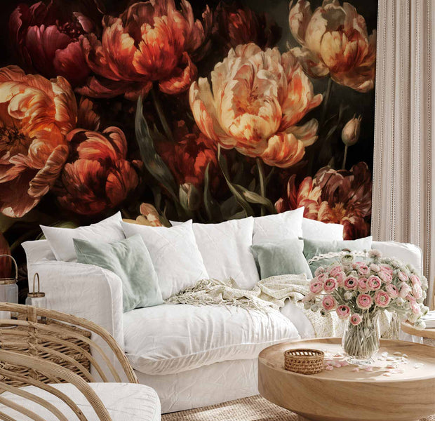 Premium Floral Wall Mural - Blooming Tulips