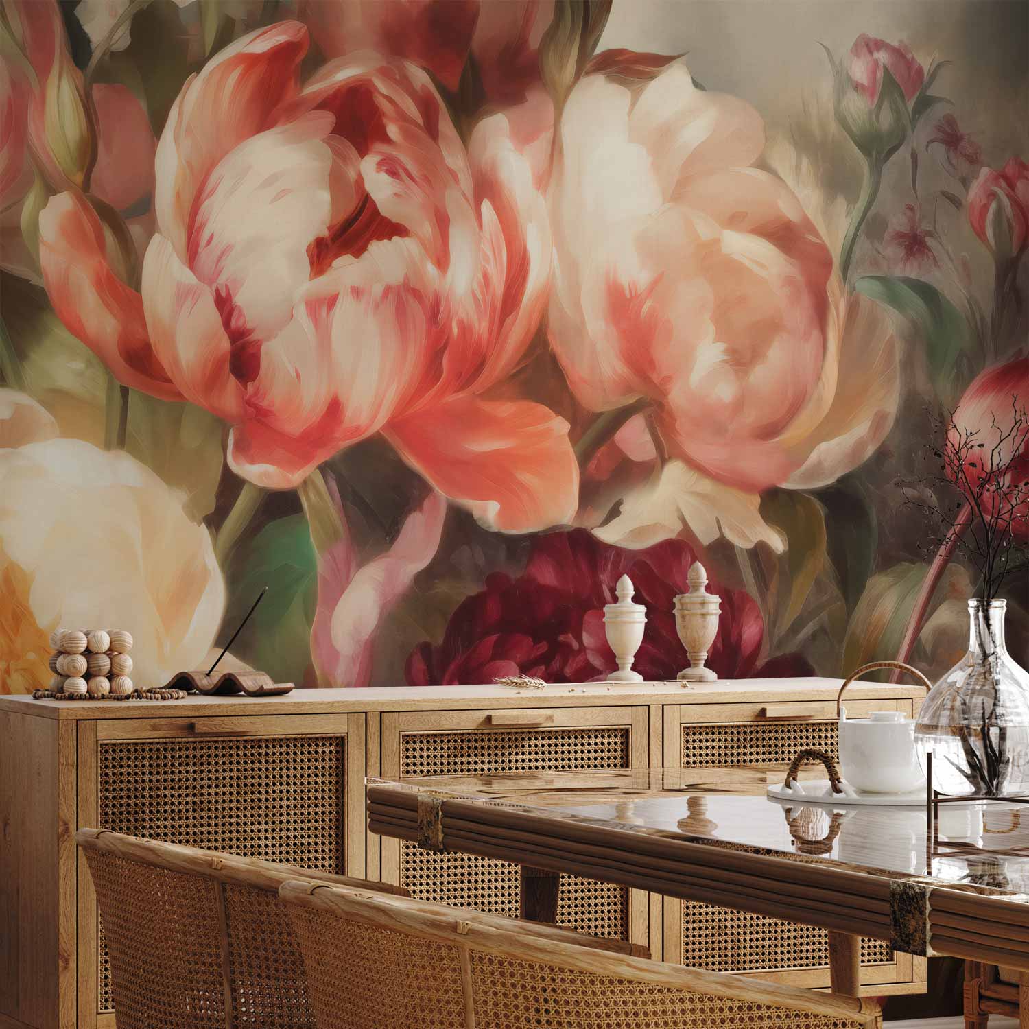 Premium Floral Wall Mural - Charismatic Peonies