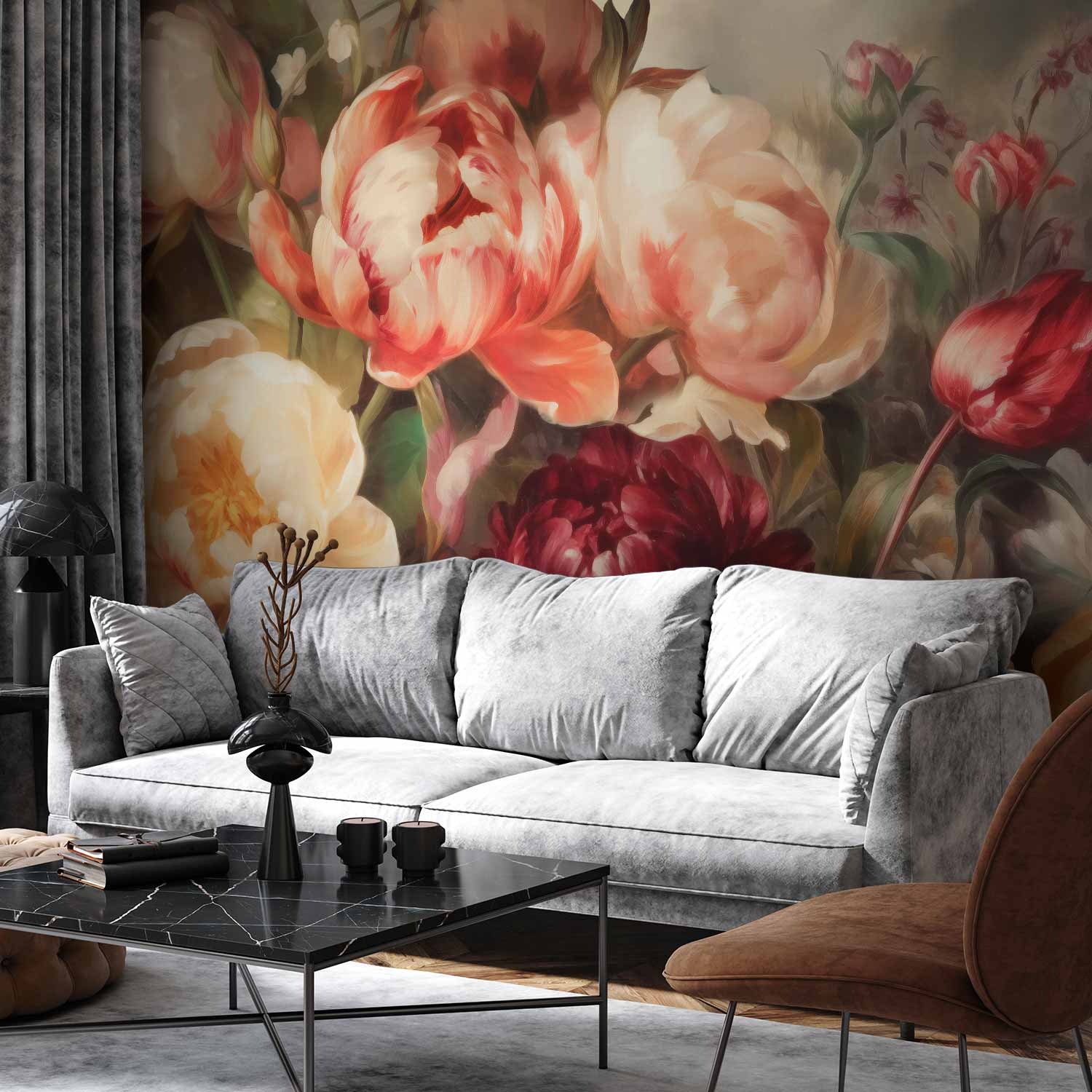 Premium Floral Wall Mural - Charismatic Peonies