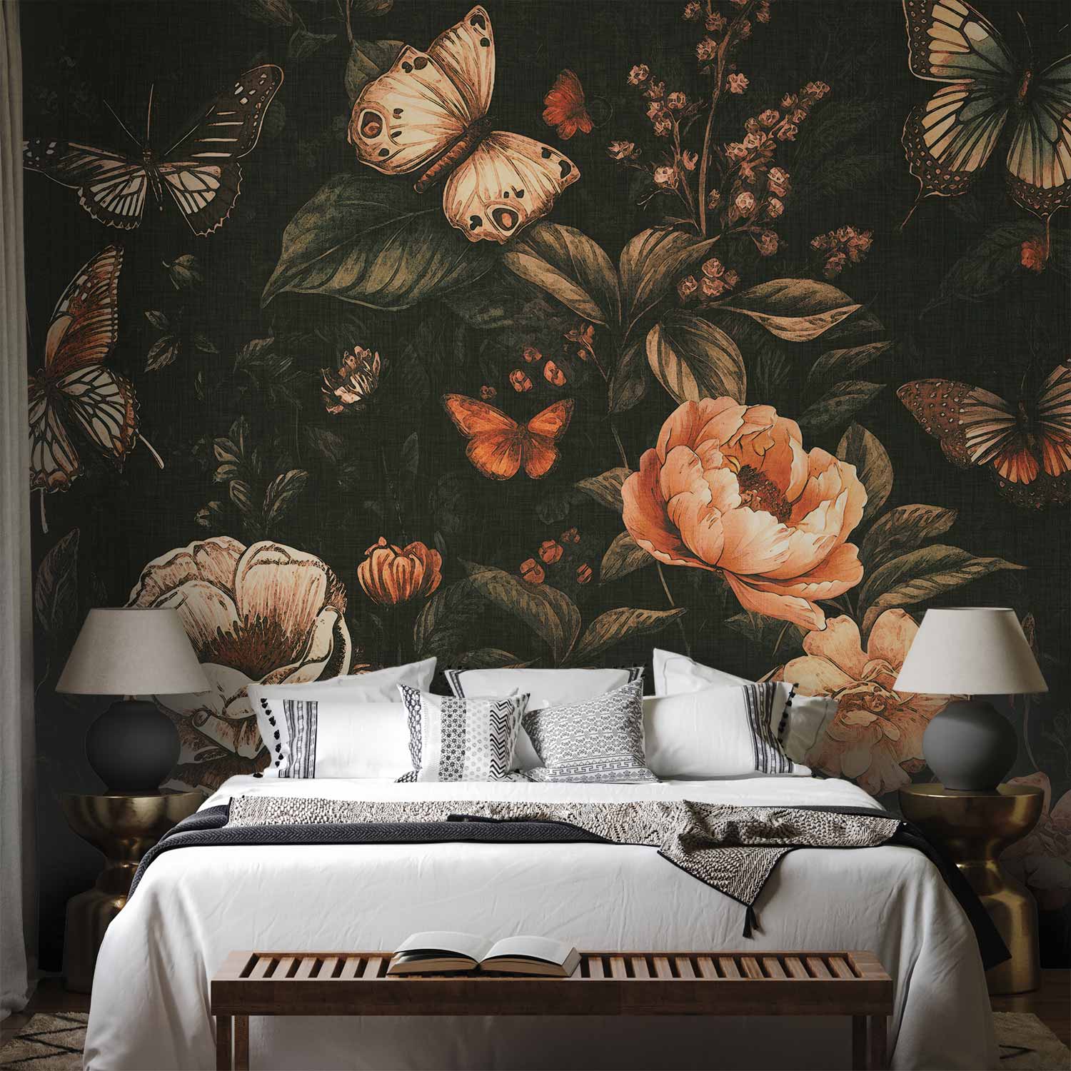 Premium Floral Wall Mural - Rustic Garden