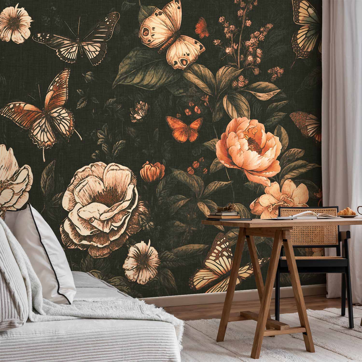 Premium Floral Wall Mural - Rustic Garden