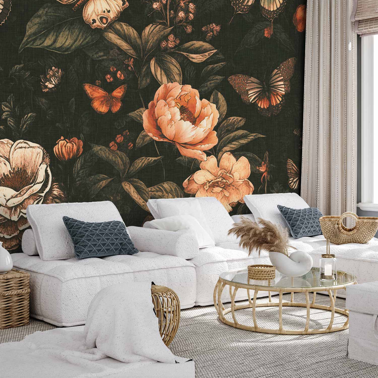Premium Floral Wall Mural - Rustic Garden