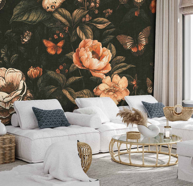 Premium Floral Wall Mural - Rustic Garden