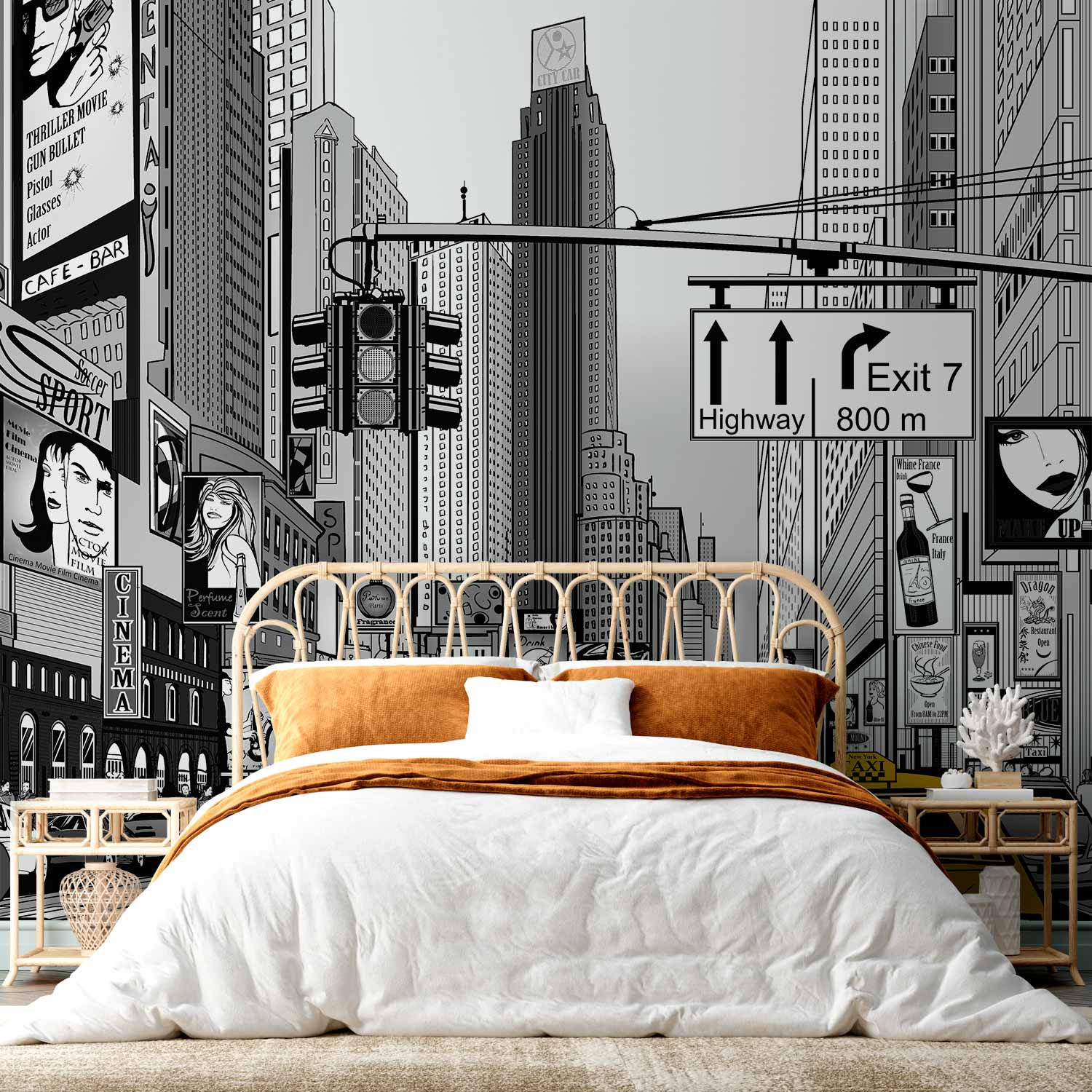 Premium Photo Wall Mural - Comic Book City - New York Street In Pop Art Style