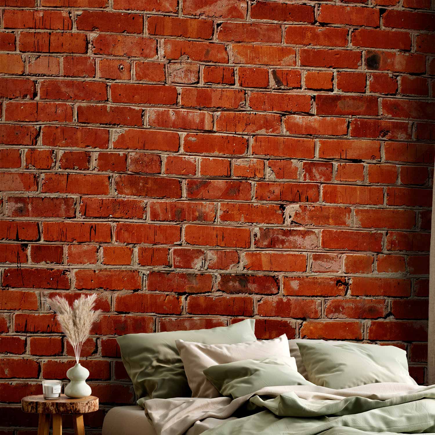 Premium Photo Wall Mural - Old Wall – Retro-Style Red Brick Wall