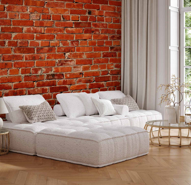 Premium Photo Wall Mural - Old Wall – Retro-Style Red Brick Wall