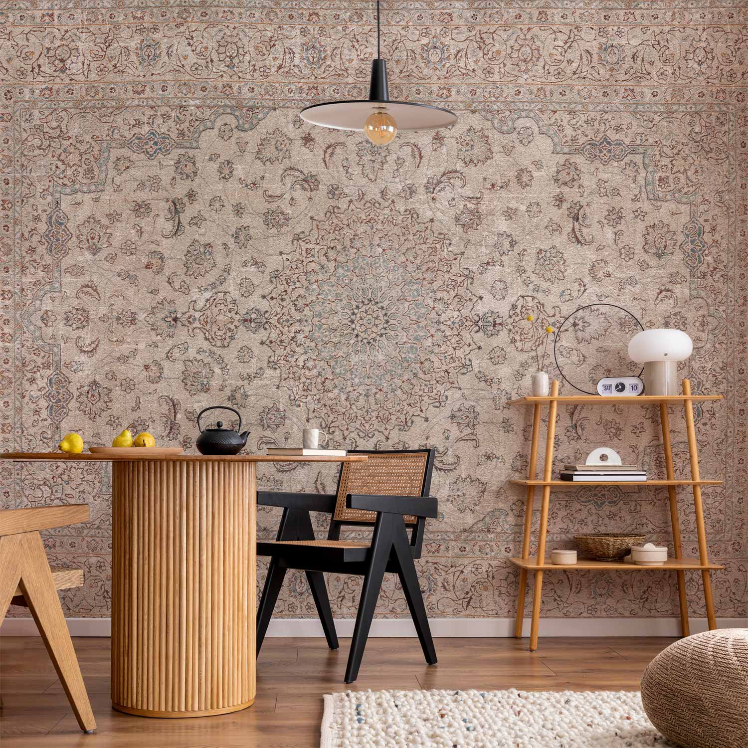 Premium Photo Wall Mural - Sand Carpet - Worn Persian Carpet With Rich Decorative Motifs