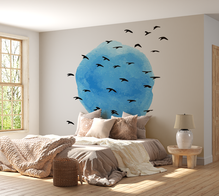 Premium Peel & Stick Wall Mural - Abstract Birds Sky