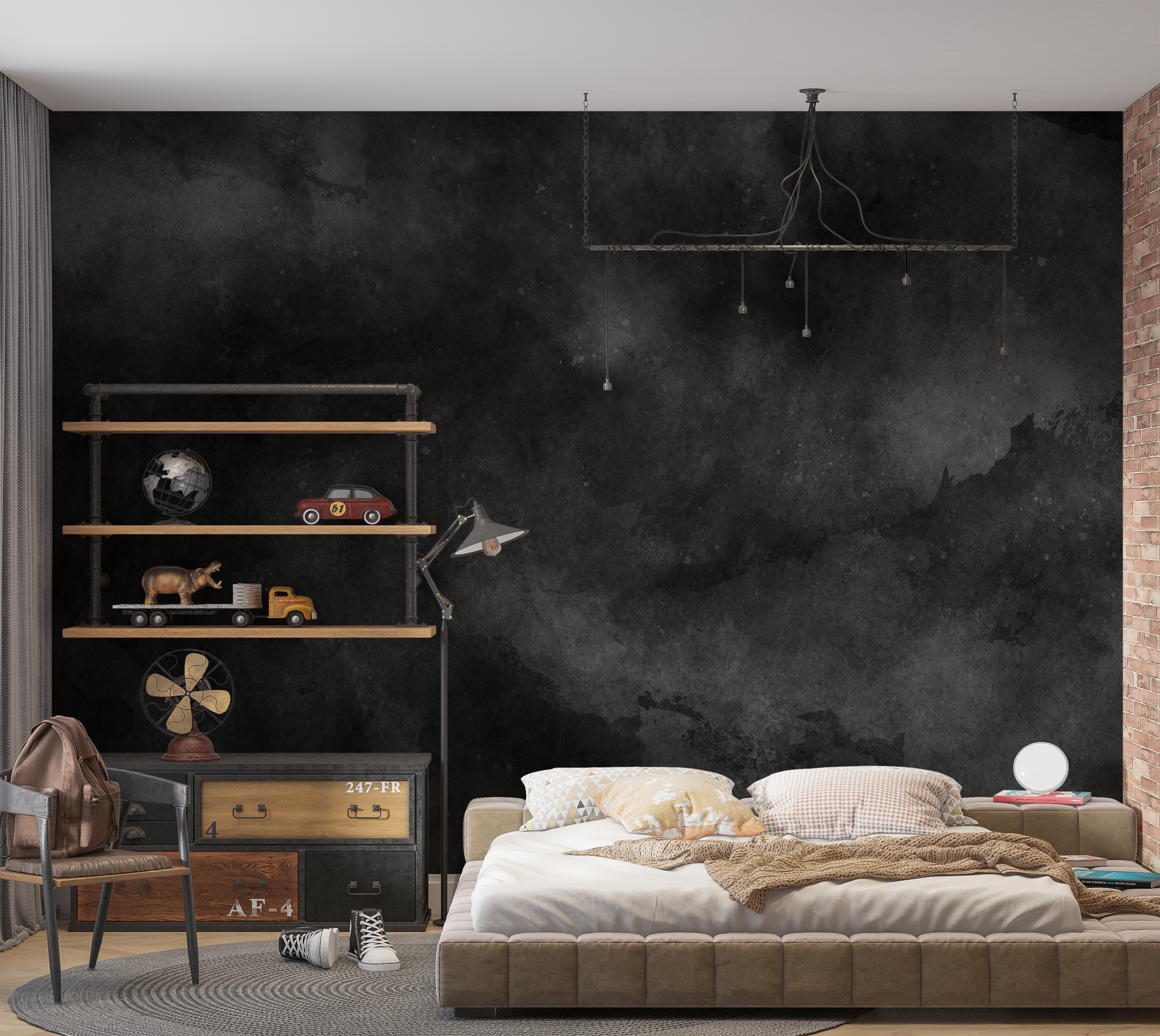 Premium Peel & Stick Wall Mural - Abstract Black Texture