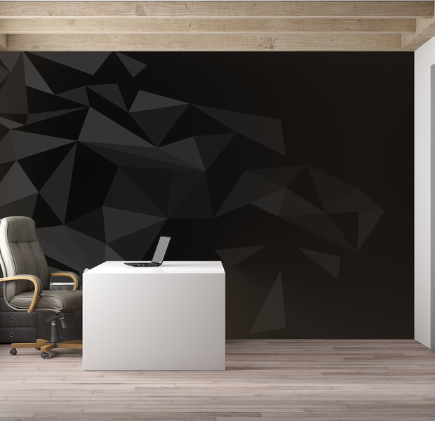 Premium Peel & Stick Wall Mural - Abstract Black Triangles