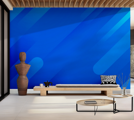 Premium Peel & Stick Wall Mural - Abstract Blue Stripes