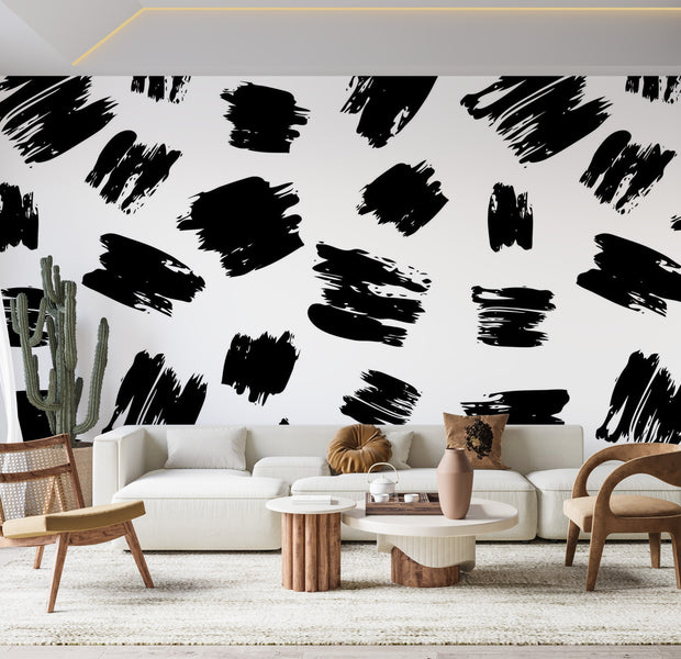 Premium Wallpaper Wall Mural - Abstract Brush Strokes 60"Wx40"H / Non-Woven Fleece
