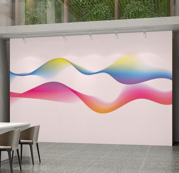 Premium Peel & Stick Wall Mural - Abstract Color Waves
