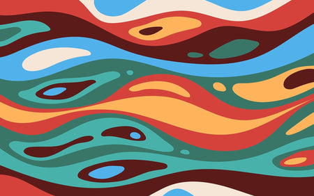Premium Peel & Stick Wall Mural - Abstract Colorful Waves