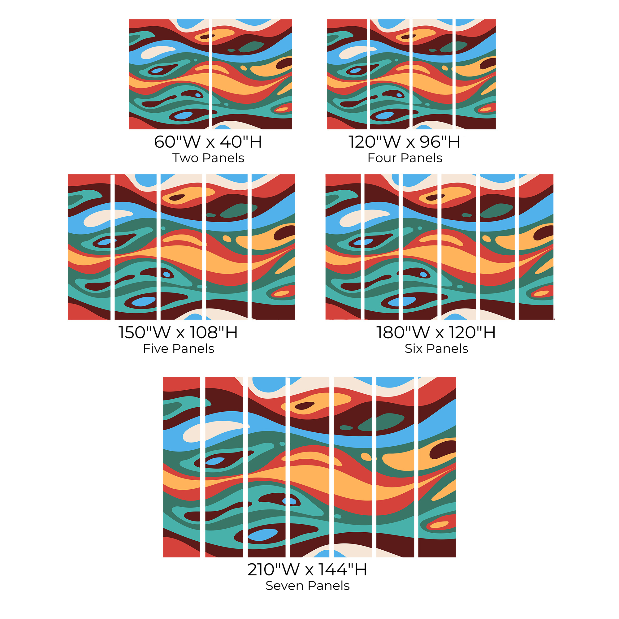 Premium Wallpaper Wall Mural - Abstract Colorful Waves