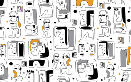 Premium Peel & Stick Wall Mural - Abstract Faces