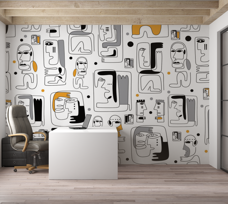 Premium Peel & Stick Wall Mural - Abstract Faces