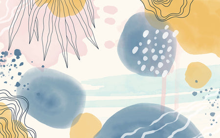 Premium Peel & Stick Wall Mural - Abstract Floral Design