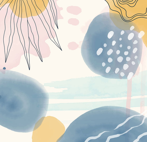 Premium Peel & Stick Wall Mural - Abstract Floral Design