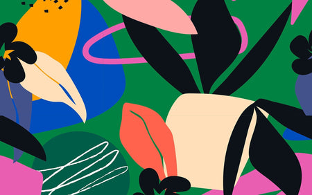 Premium Peel & Stick Wall Mural - Abstract Floral Shapes