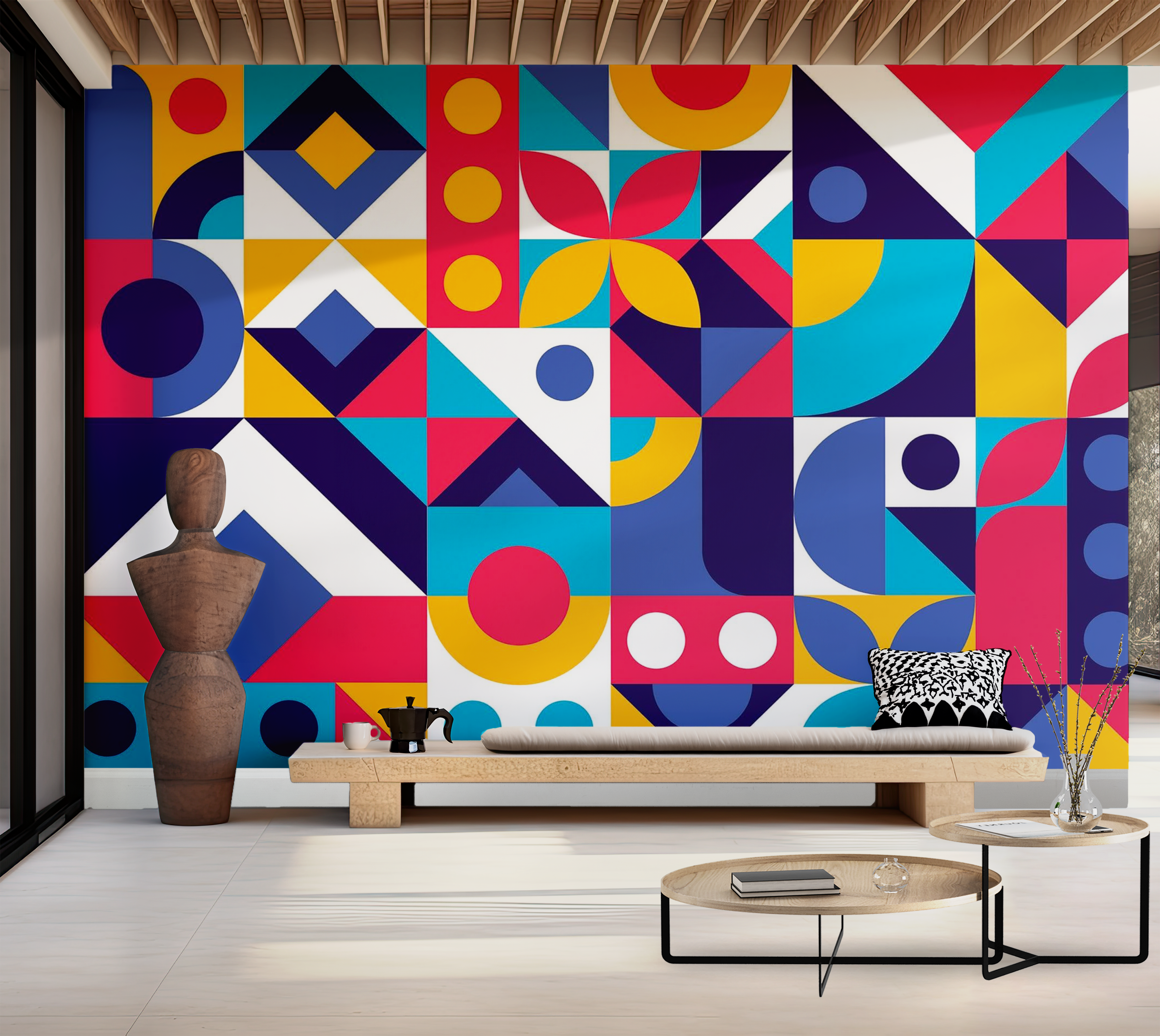 Premium Wallpaper Wall Mural - Abstract Geometry 60"Wx40"H / Non-Woven Fleece