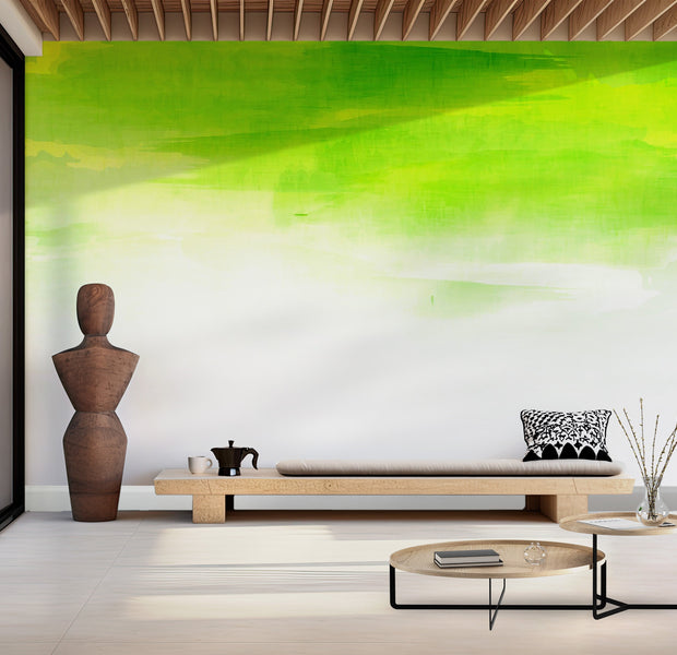 Premium Peel & Stick Wall Mural - Abstract Green Watercolor