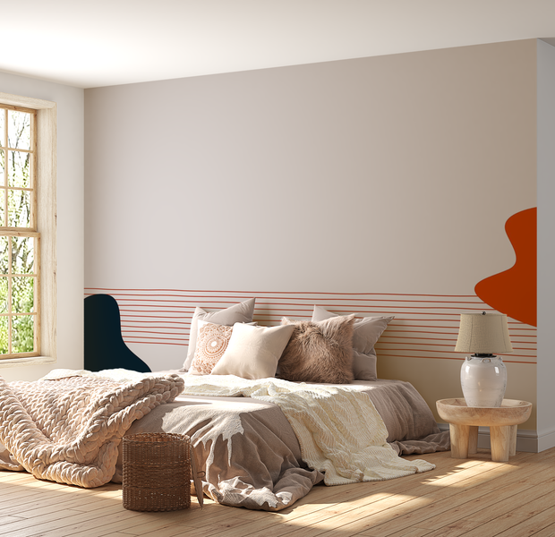 Premium Wallpaper Wall Mural - Abstract Heart Lines 60"Wx40"H / Non-Woven Fleece