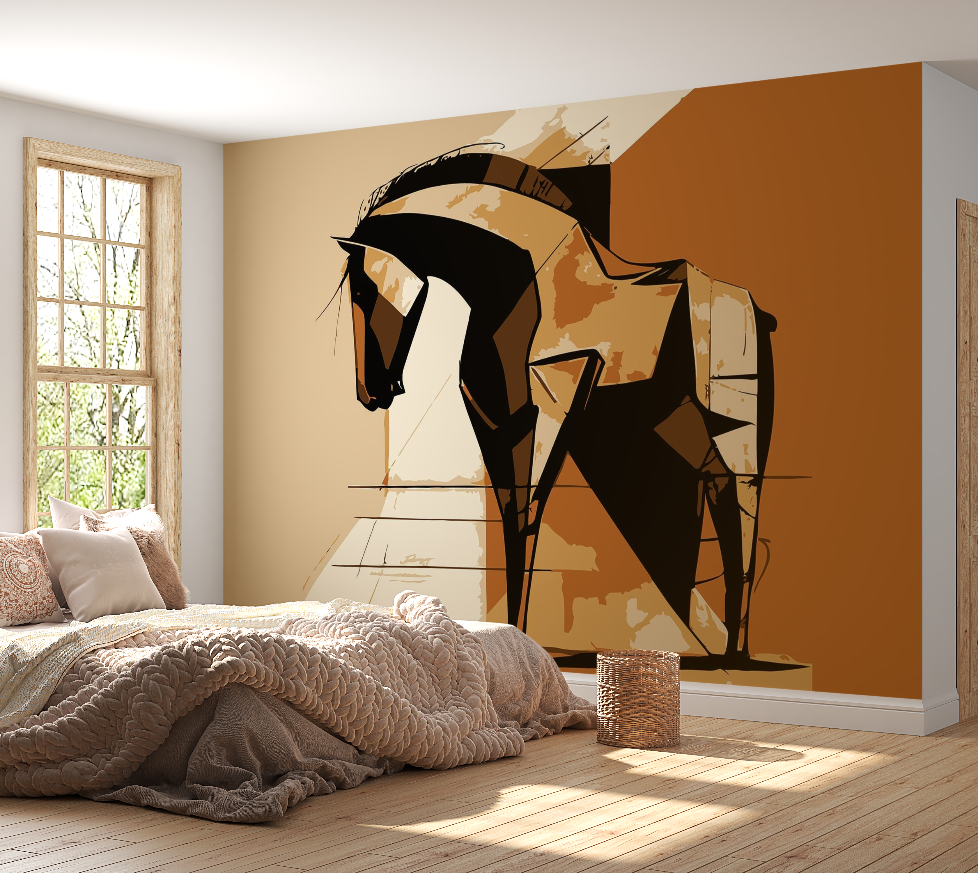 Premium Wallpaper Wall Mural - Abstract Horse 60"Wx40"H / Non-Woven Fleece