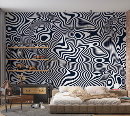 Premium Peel & Stick Wall Mural - Abstract Line Art