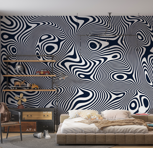 Premium Peel & Stick Wall Mural - Abstract Line Art