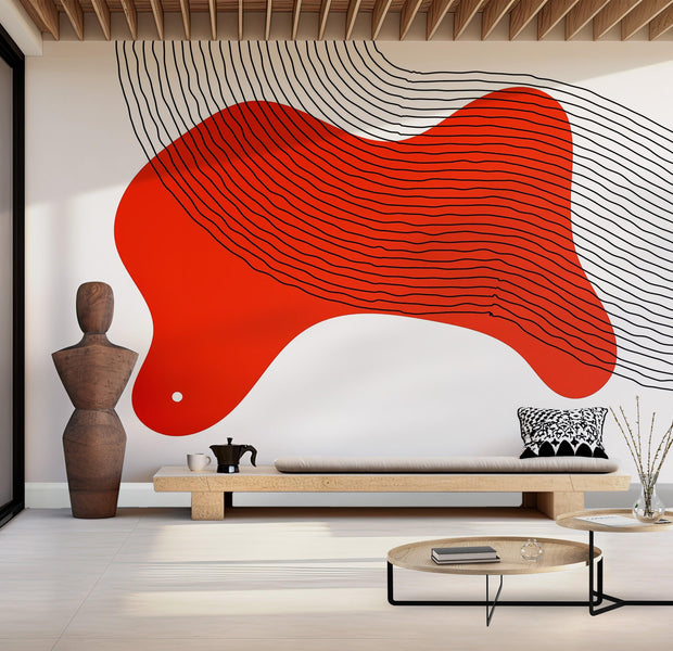 Premium Wallpaper Wall Mural - Abstract Lines 60"Wx40"H / Non-Woven Fleece