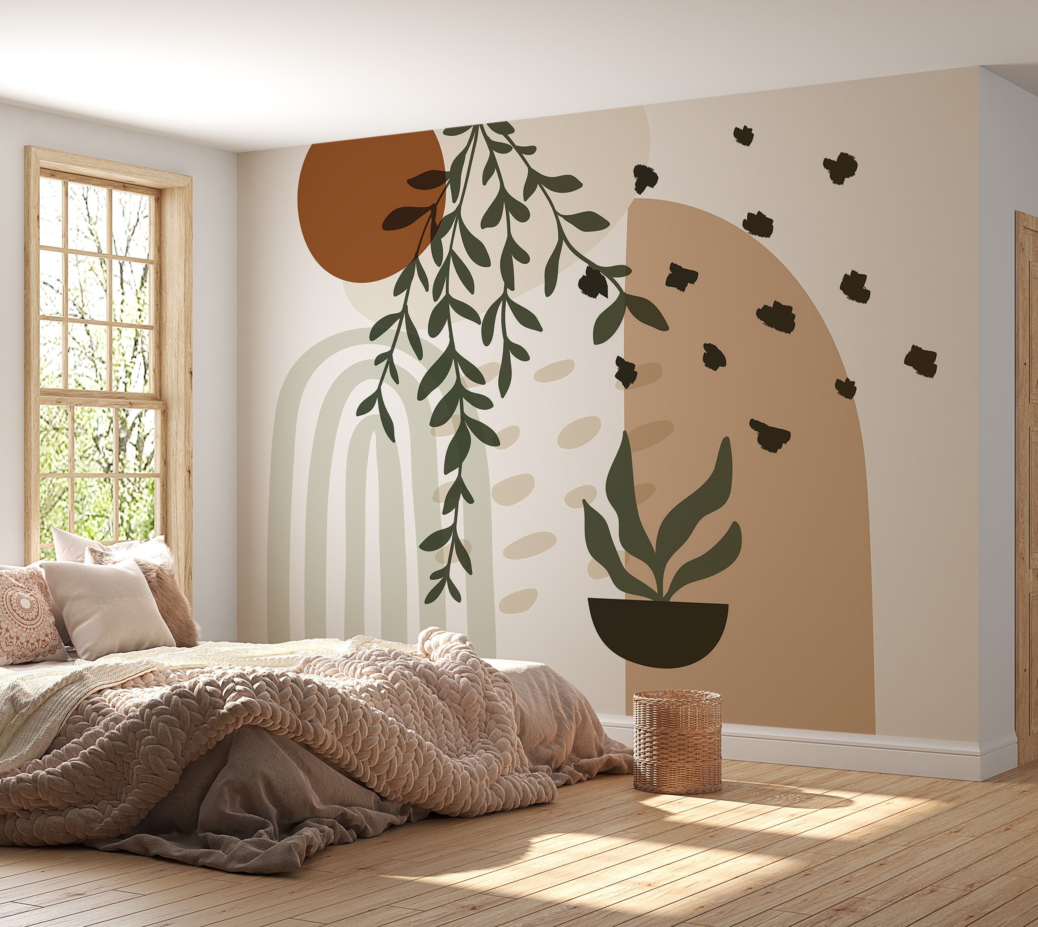 Premium Wallpaper Wall Mural - Abstract Nature Design 60"Wx40"H / Non-Woven Fleece