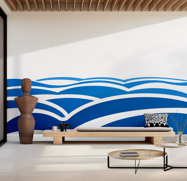 Premium Wallpaper Wall Mural - Abstract Ocean Waves 60"Wx40"H / Non-Woven Fleece