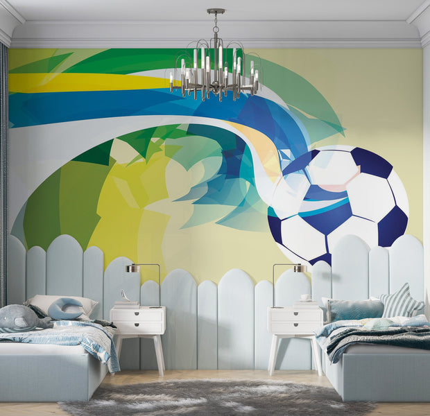 Premium Peel & Stick Wall Mural - Abstract Soccer
