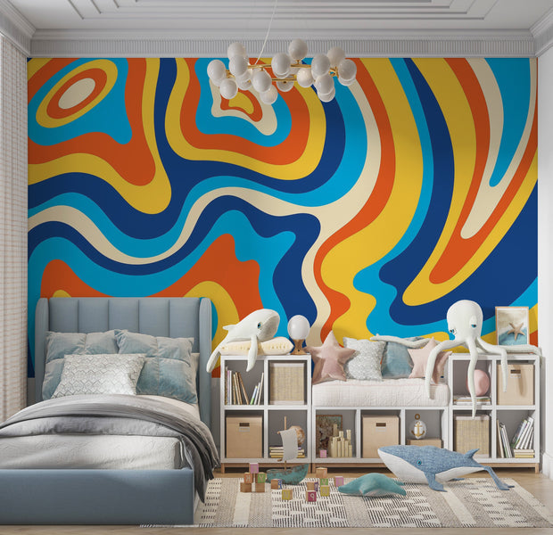 Premium Wallpaper Wall Mural - Abstract Swirls 60"Wx40"H / Non-Woven Fleece
