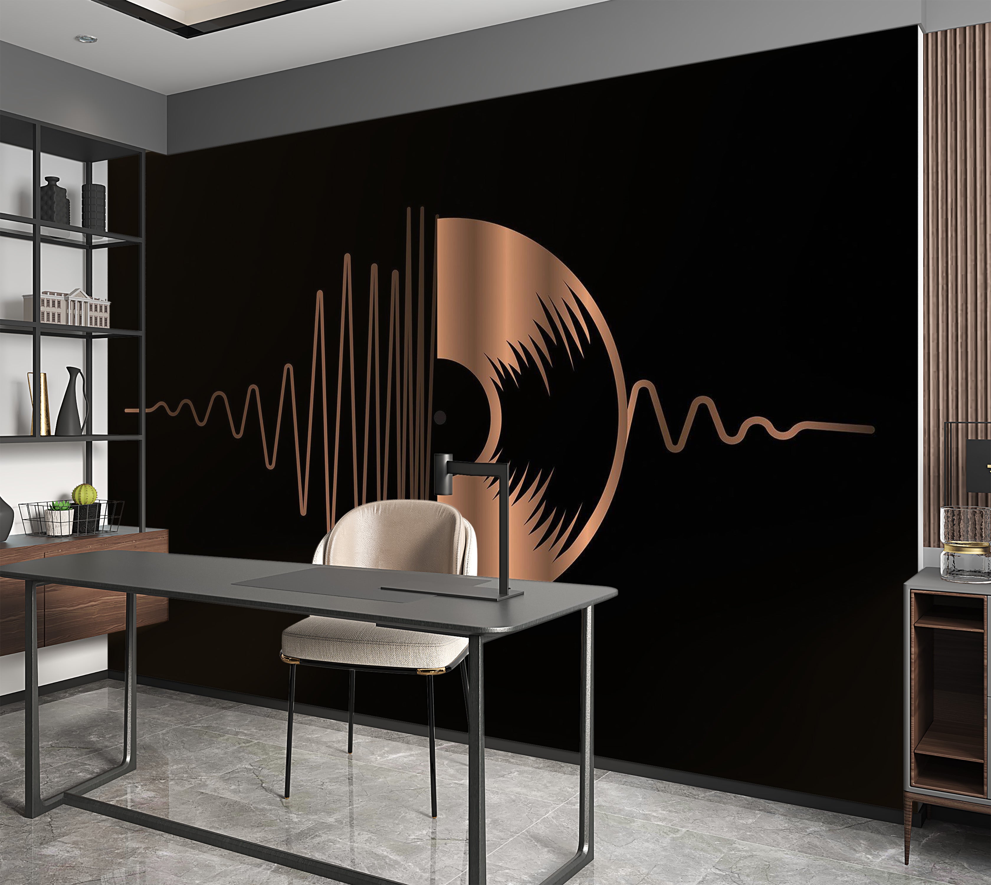 Premium Peel & Stick Wall Mural - Abstract Vinyl Record