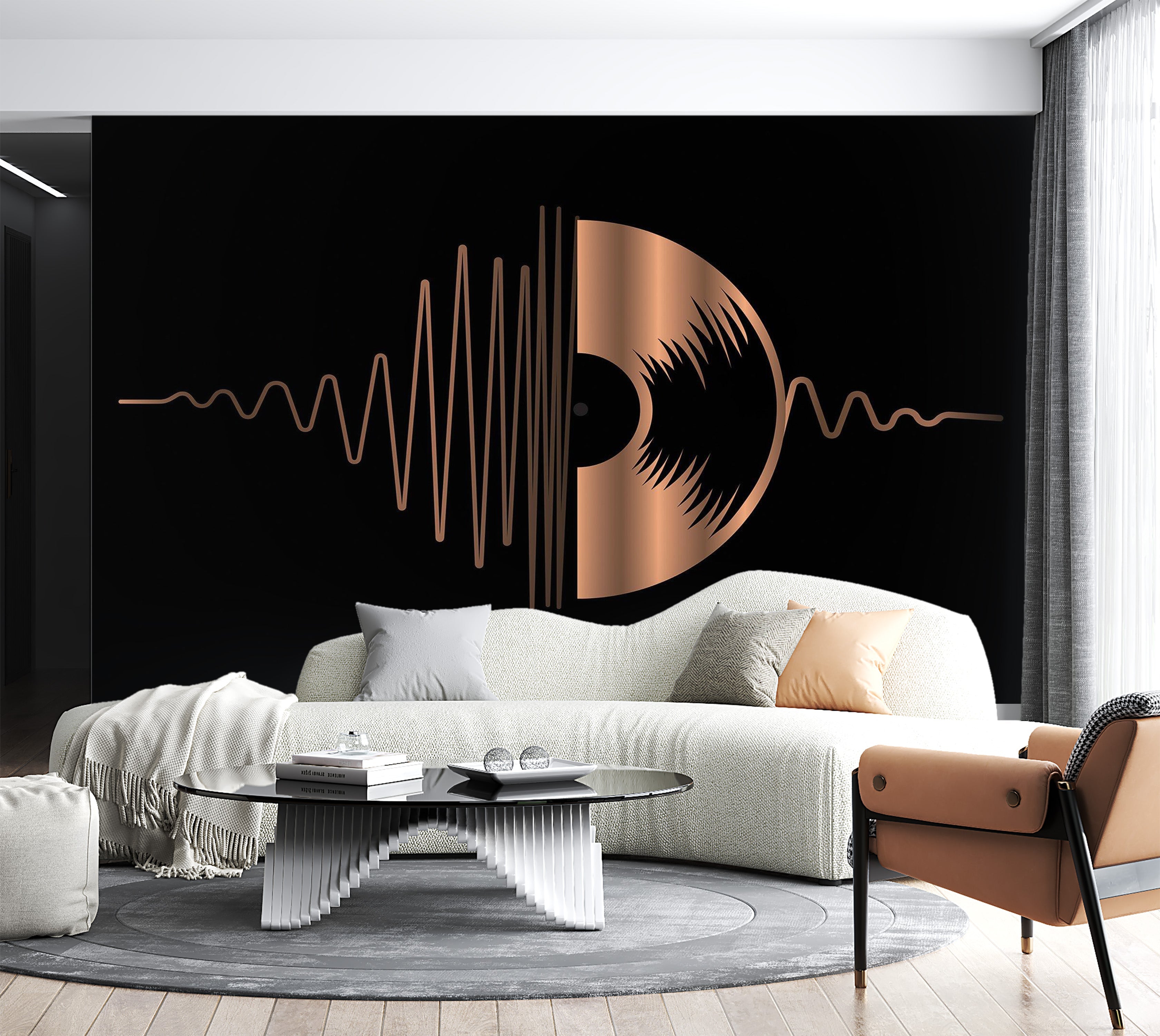 Premium Peel & Stick Wall Mural - Abstract Vinyl Record