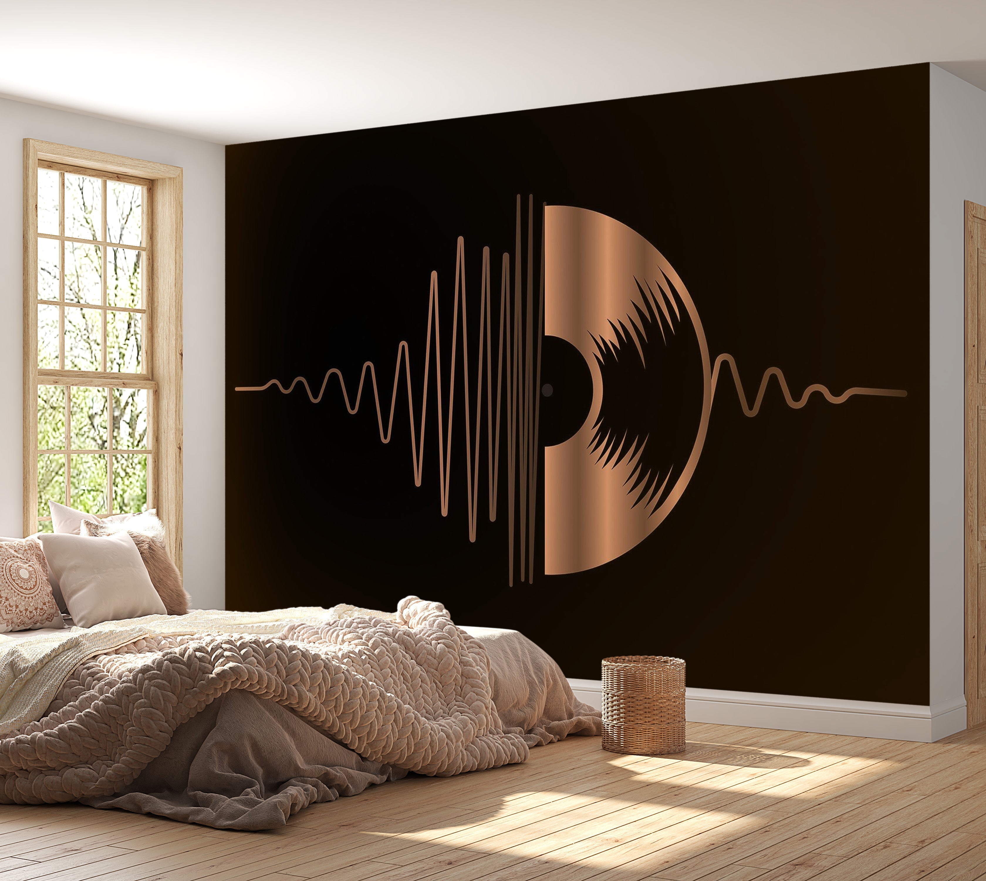 Premium Peel & Stick Wall Mural - Abstract Vinyl Record