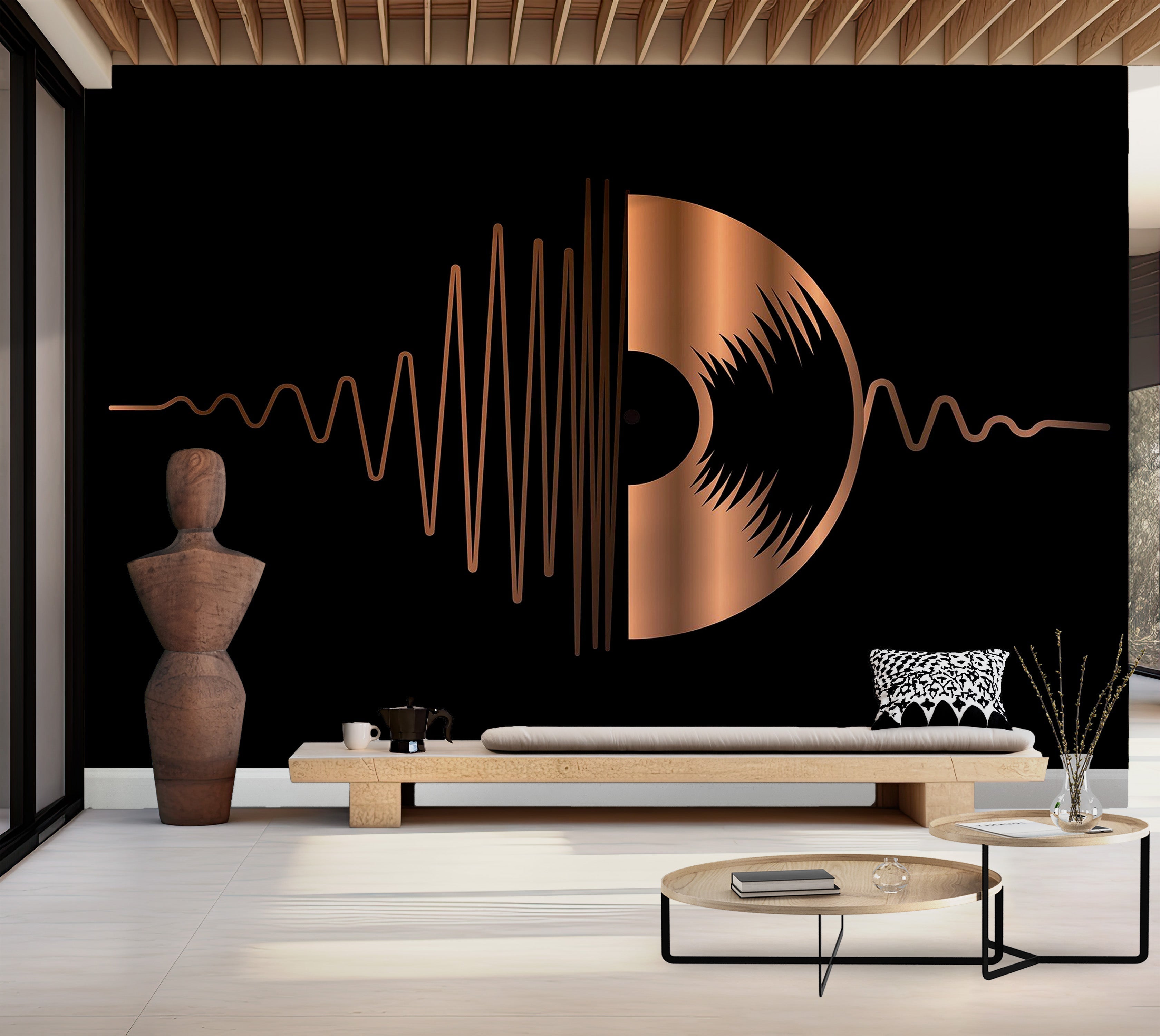 Premium Peel & Stick Wall Mural - Abstract Vinyl Record