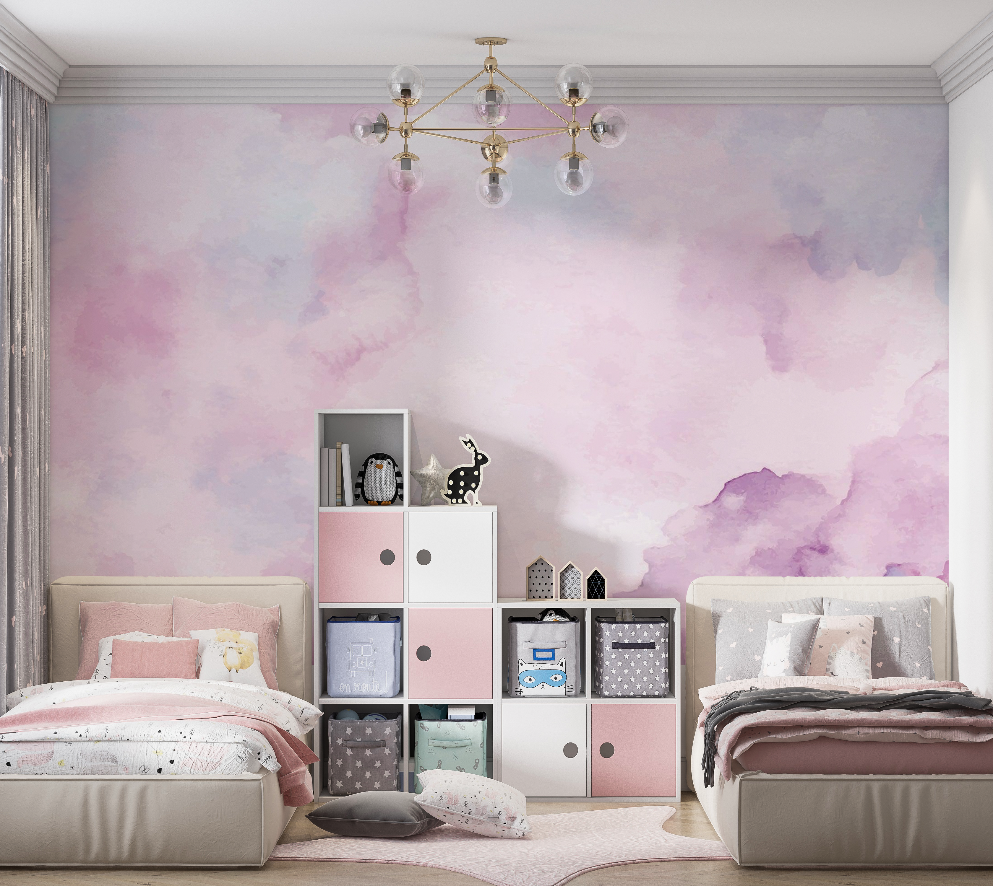 Premium Wallpaper Wall Mural - Abstract Watercolor Texture 60"Wx40"H / Non-Woven Fleece