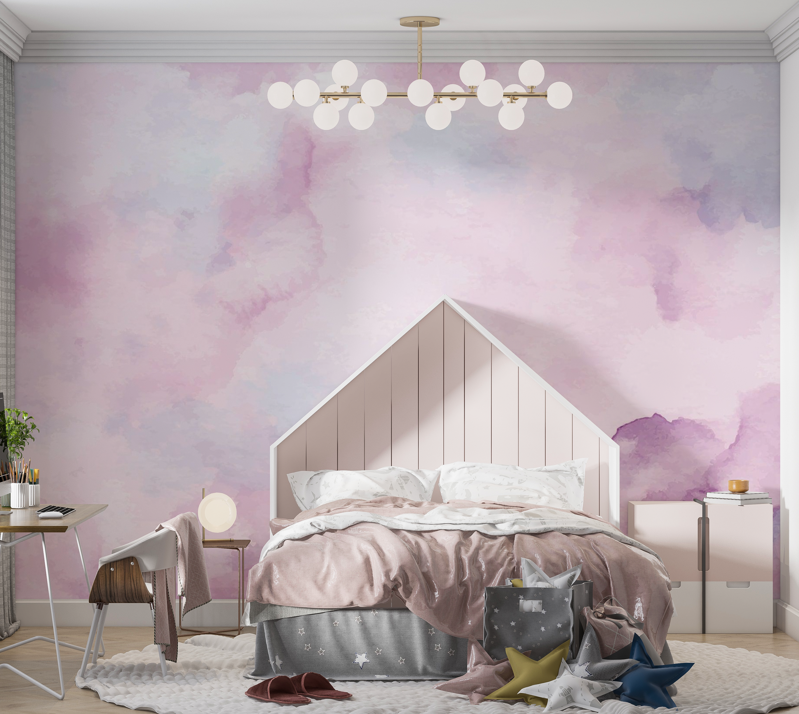 Premium Wallpaper Wall Mural - Abstract Watercolor Texture 60"Wx40"H / Non-Woven Fleece