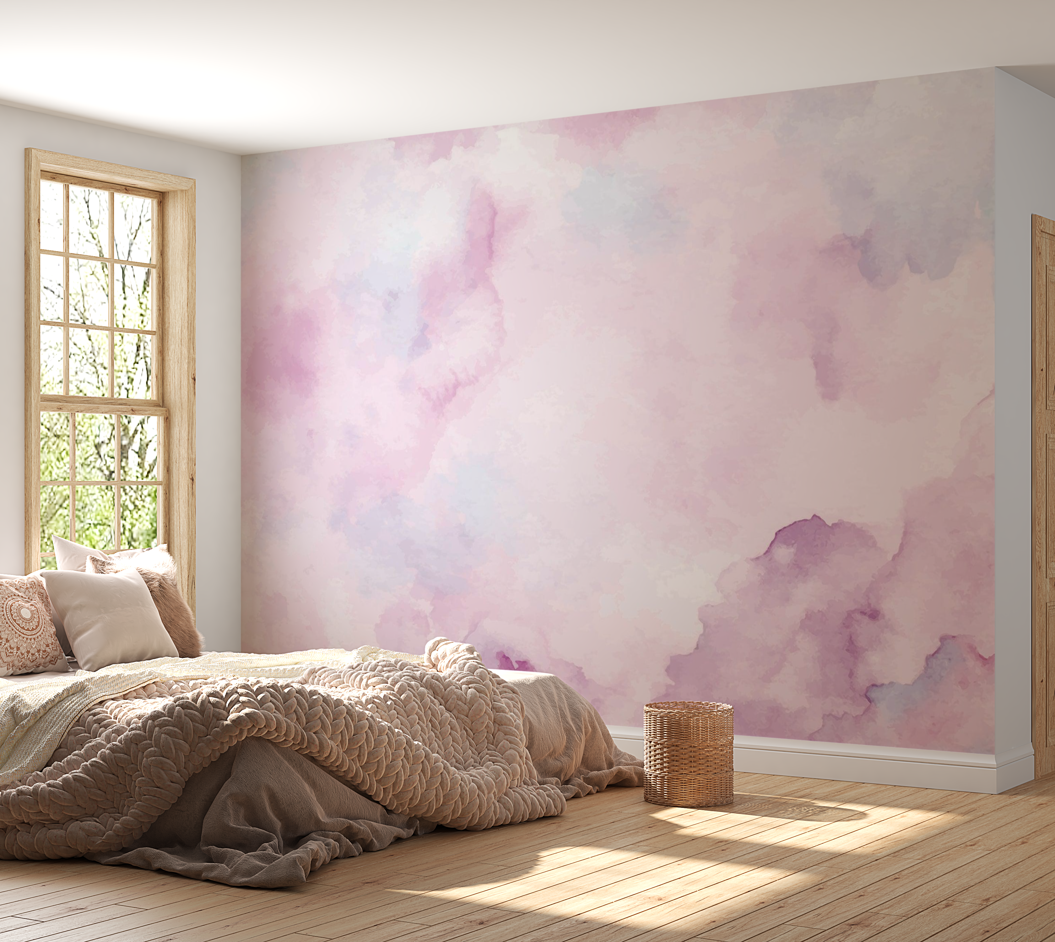 Premium Peel & Stick Wall Mural - Abstract Watercolor Texture