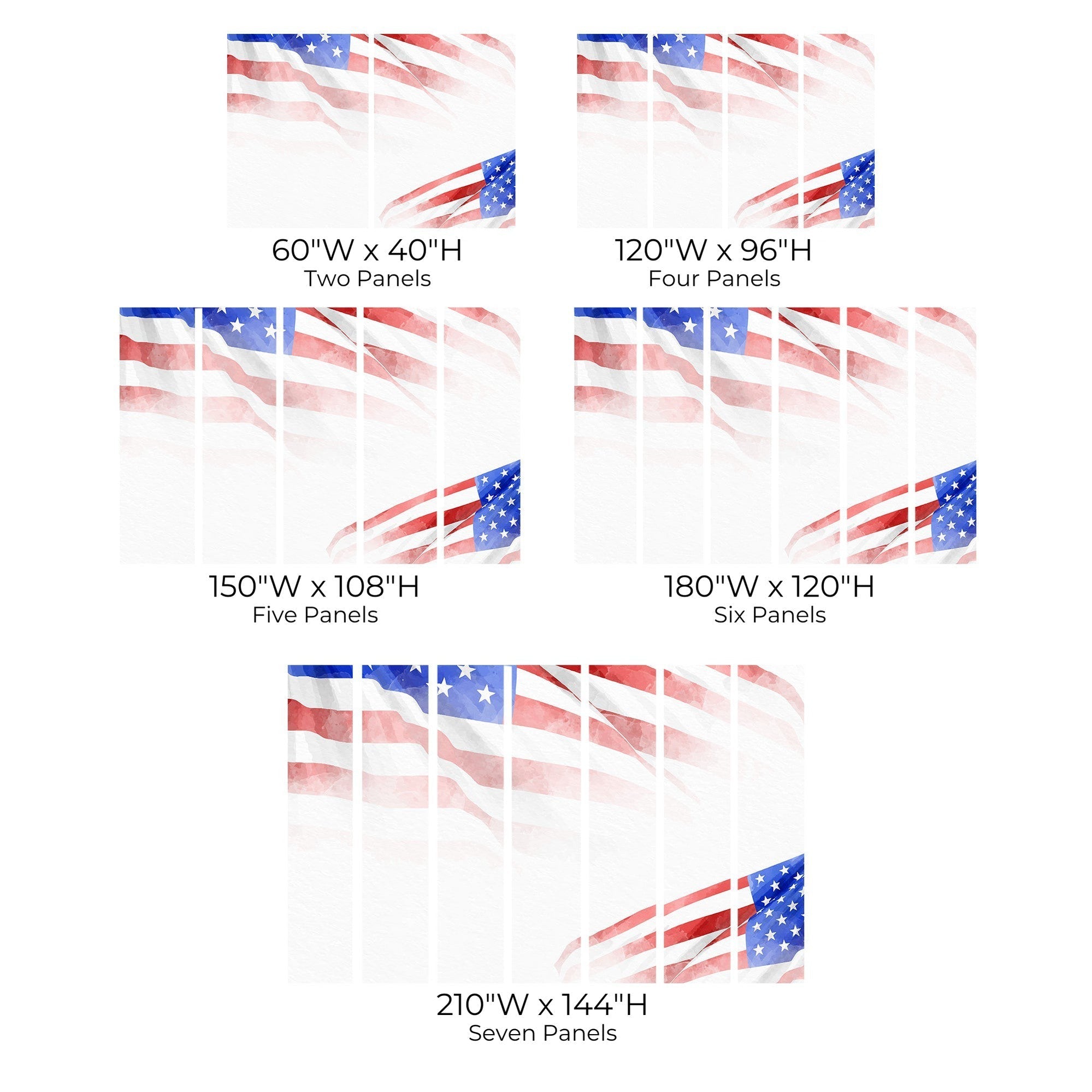 Premium Peel & Stick Wall Mural - American Flag Watercolor