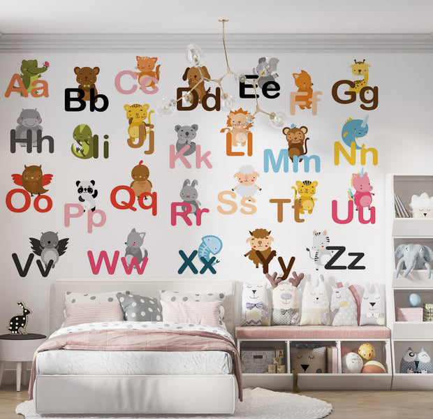 Premium Wallpaper Wall Mural - Animal Alphabet