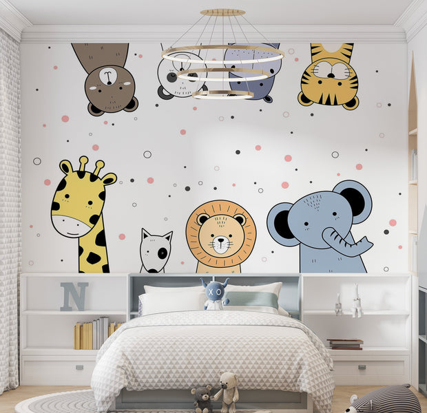 Premium Peel & Stick Wall Mural - Animal Faces