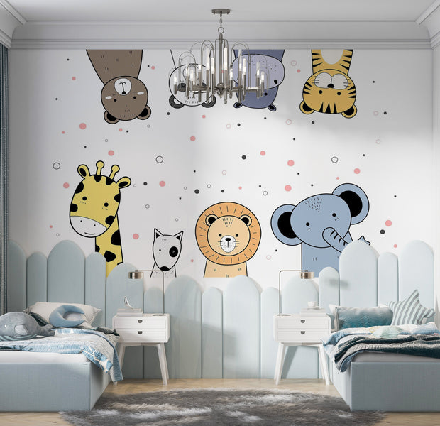 Premium Wallpaper Wall Mural - Animal Faces