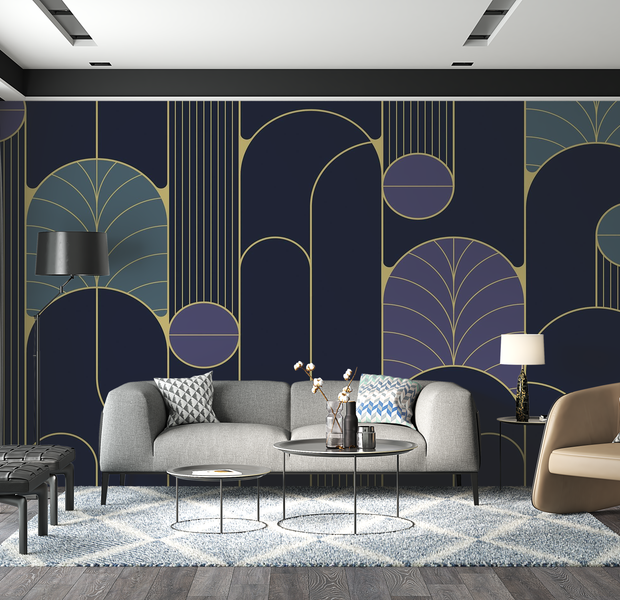 Premium Wallpaper Wall Mural - Art Deco Style 60"Wx40"H / Non-Woven Fleece