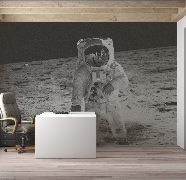 Premium Wallpaper Wall Mural - Astronaut Moon Landing 60"Wx40"H / Non-Woven Fleece